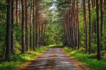 Fototapeta premium Forest Path Sunlight
