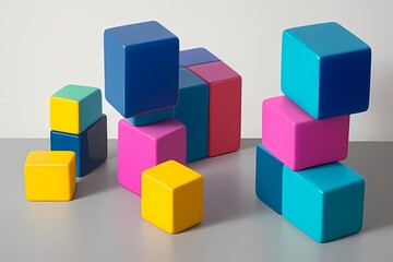 Obraz premium colorful cubes on white background