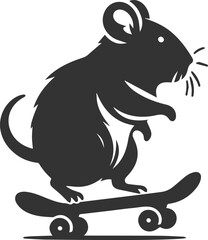 Silhouette of a hamster animal black vector