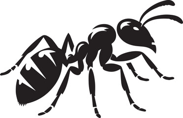 Carpenter Ant Vector | Black Ant Silhouette Clipart Illustration	

