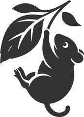 Silhouette of a hamster animal black vector