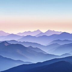 Fototapeta premium The mountains are covered in a beautiful blue sky