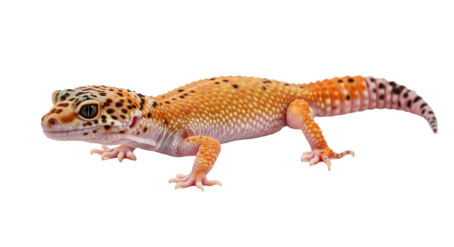 Isolated Leopard Gecko Walking