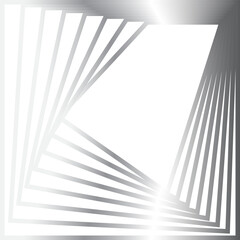 Square dynamic with metallic glowing silver, banner, frame, symbol