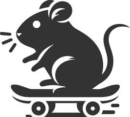 Silhouette of a hamster animal black vector