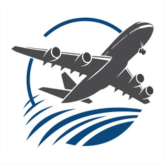 Flying Jet Airplane Logo – Aviation, Travel, and Airline Branding Icon