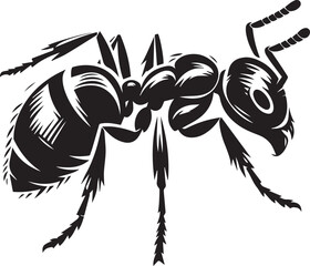 Carpenter Ant Vector | Black Ant Silhouette Clipart Illustration	
