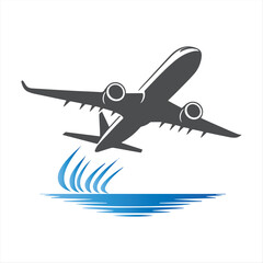 Flying Jet Airplane Logo – Aviation, Travel, and Airline Branding Icon