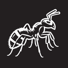 Carpenter Ant Vector | Black Ant Silhouette Clipart Illustration	
