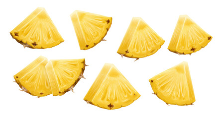Isolated Pineapple Slices
