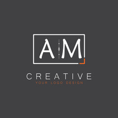 Fototapeta premium initial monogram logo for Creative with square style design.