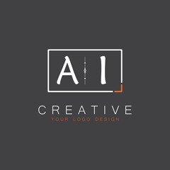 Fototapeta premium initial monogram logo for Creative with square style design.