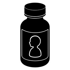 Medicine Bottle Vector Silhouette with Childproof Cap - Medical, Pharmacy, Prescription, Healthcare, Pharmaceutical, Bottle Design, Container, Medication, Medical Equipment, Health Industry