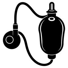 Oxygen Mask Vector Silhouette with Tubing – Medical Health Care Equipment for Patients, Breathing Assistance, Hospital Safety Device, Emergency Use, Respiratory Therapy Illustration