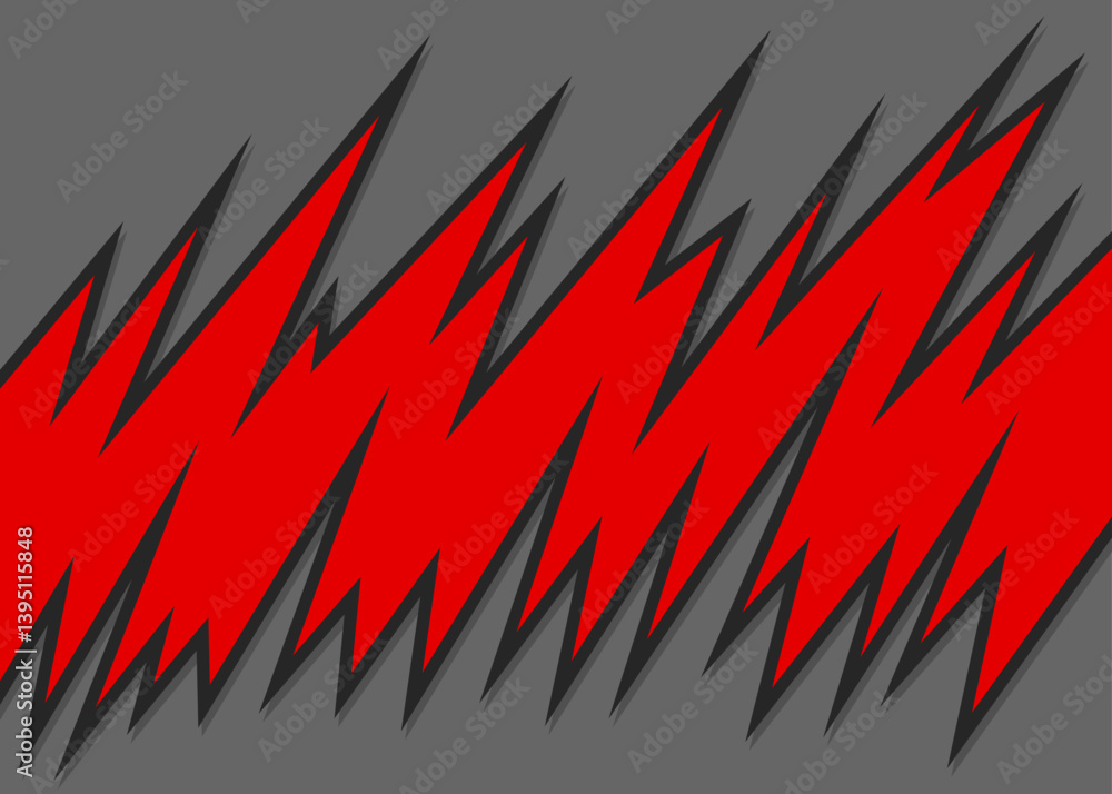 Poster abstract background with jagged spike pattern and with some copy space area