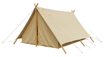 Isolated Beige Canvas Tent for Camping © Emma