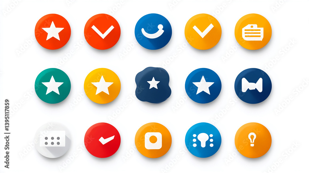Poster colorful ui ux design elements vector set for mobile app and website interface development and graph