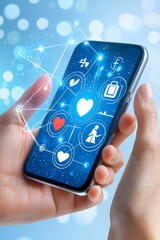 Innovative technology action mobile app usage digital environment modern lifestyle close-up viewpoint
