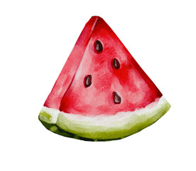 slice of watermelon watercolor png  isolated
