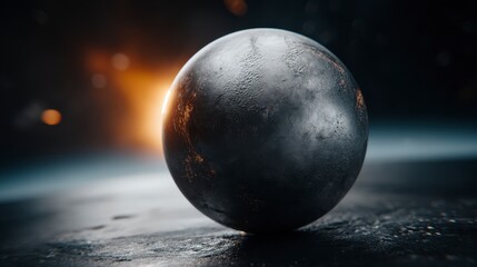 Metallic Sphere in Dramatic Lighting Abstract 3D Render