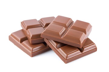 Delicious Milk Chocolate Squares With a Glossy Finish Stacked Neatly