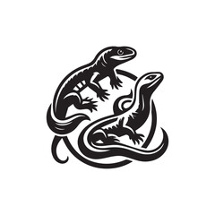 Naklejka premium vector illustration of a black dragon
