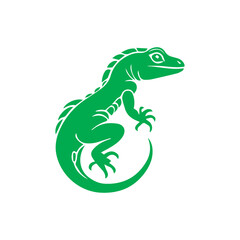 Green frog cartoon illustration isolated on white background, cute and fun amphibian design