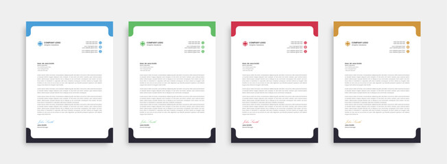 Abstract Corporate Business Style Letterhead Design Vector Template For Your Project. Elegant Flat Design Vector Illustration. 