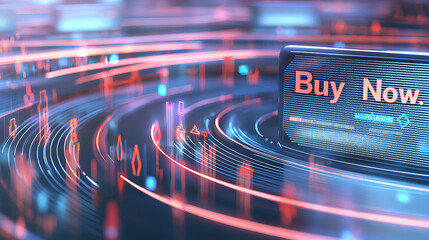 Digital shopping experience online purchase interaction virtual environment graphic design futuristic perspective