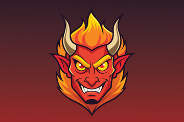 demon fire illustration vector