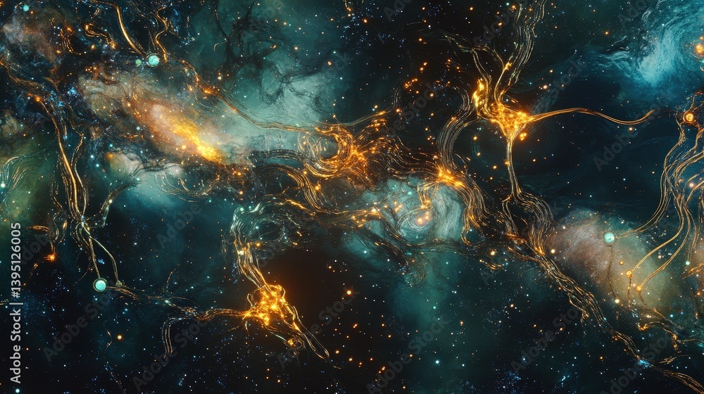Poster a sci-fi inspired neural network visualization with ai-powered connections, glowing data streams, an