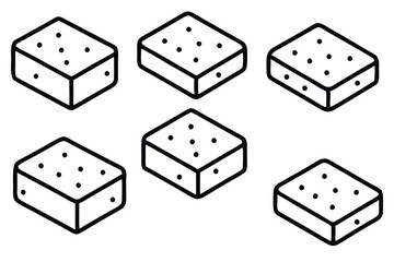  Brownies Line Art Beautiful Simple Outline of Brownies.