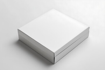 Fototapeta premium Elegant White Box Mockup on Soft White Background for Packaging Design