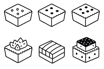 Brownies Line Art Creative Design for Baking Lovers
