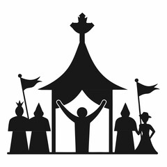 Christian festival silhouette vector illustration