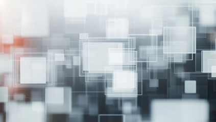 Modern white and light grey overlapping square background with copy space