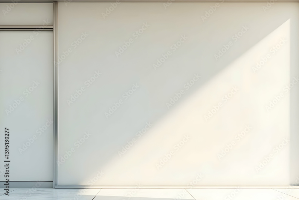 Aufkleber minimalist interior featuring a blank white wall with a subtle gradient of light creating a clean an