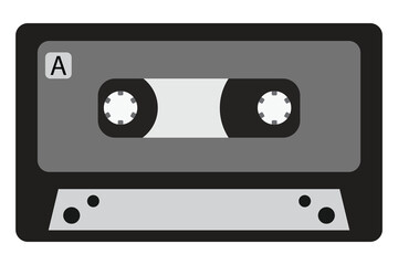 Old vintage tape recorder cassette mixtape Icon isolated on white background - vector illustration