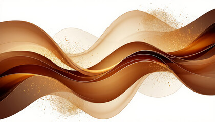 Brown and gold wavy background on white.