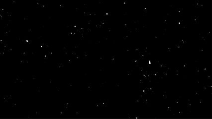 Winter snowfall isolated snowflakes black illustration background.