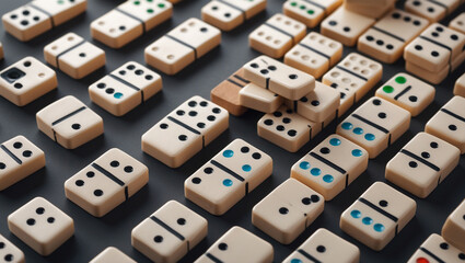 Dominos Seamless Pattern Background Featuring Various Colors Dots And Classic Game Elements