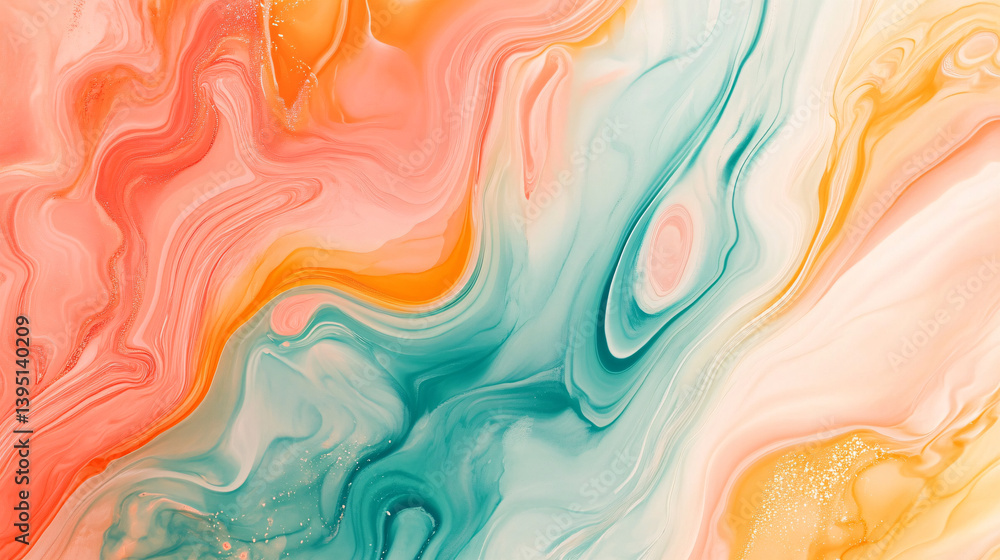 Canvas Prints fluid art abstract composition showcasing colors and swirling patterns