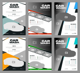 Car Wash Flyer Template for Auto Detailing Cleaning Services and Vehicle Care Promotions Fully Editable Design Ideal for Car Wash Offers Mobile Services and Automotive Maintenance Advertising.