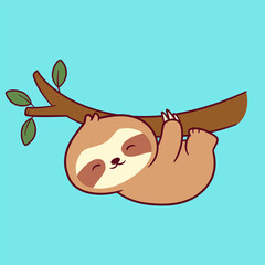 Cute and adorable Sloth illustration