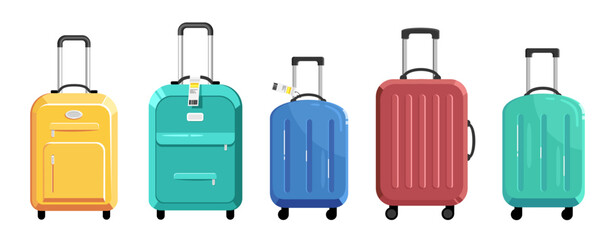 Travel bags icon vector set