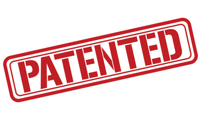 PATENTED red stamp text vector, rubber stamp