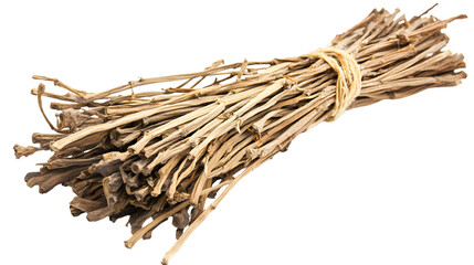 Dried Vetiver Roots on Transparent Background - Natural and Textured Plant Material Photography