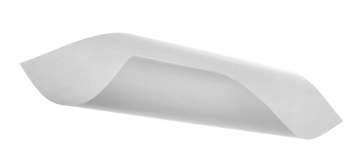 White paper flying, sheet falls and twists isolated on white, clipping path