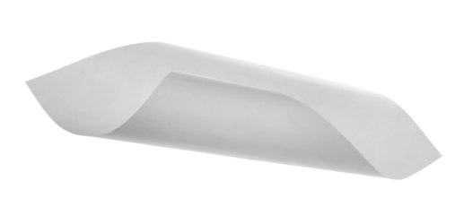 White paper flying, sheet falls and twists isolated on white, clipping path