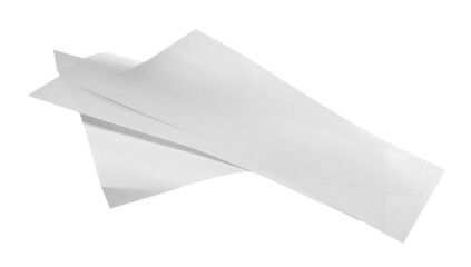 White paper flying, sheet falls and twists isolated on white, clipping path	